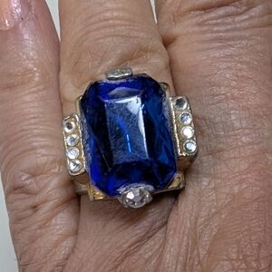 Wendy Gell Ring from Dick Tracy Breathless Mahoney Blue with rhinestones.